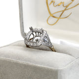 contemporary 14k gold diamond semi mount ring