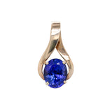 Estate 14K Yellow Gold Tanzanite Solitaire Pendant | OV 10x8mm