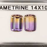 Natural Earth Mined Ametrine Loose Gemstone – 6.80Ct Cushion Cut Bi-Color Purple & Golden Quartz, 14x10mm Rare Collector Gem