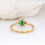 Kritika 14k Solid Yellow Gold Colombian Emerald Diamond Ring | EM 6x4mm