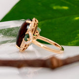 Cora Solid 14k Gold Ethiopian Opal Ring with Natural Diamonds Accents, Cushion 16.5x9mm