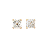 Vera Golden Glow Lab Diamond Stud Earrings: 14k Solid Gold, Round 5.5mm