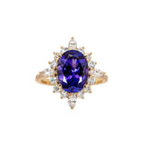 Prisha 14K Yellow Gold Tanzanite Diamond Ring | Oval Shape 10.4x8.4mm
