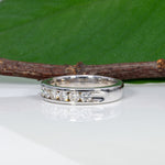 14K white gold diamond estate band