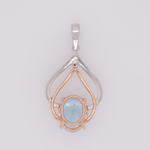 14K white & rose gold aquamarine pendant