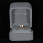 14K rose gold rainbow moonstone ring