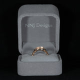 14K rose gold rainbow moonstone ring