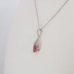 14K white gold padparadscha sapphire pendant