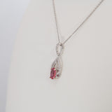 14K white gold padparadscha sapphire pendant