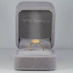 14K yellow gold Ethiopian opal cabochon ring with diamonds