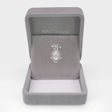 IGI Certified 3.3Ct Lab Diamond Pendant Necklace with Earth Mined Diamond Accents in Solid 14K Gold - 13x8mm Fine Jewelry