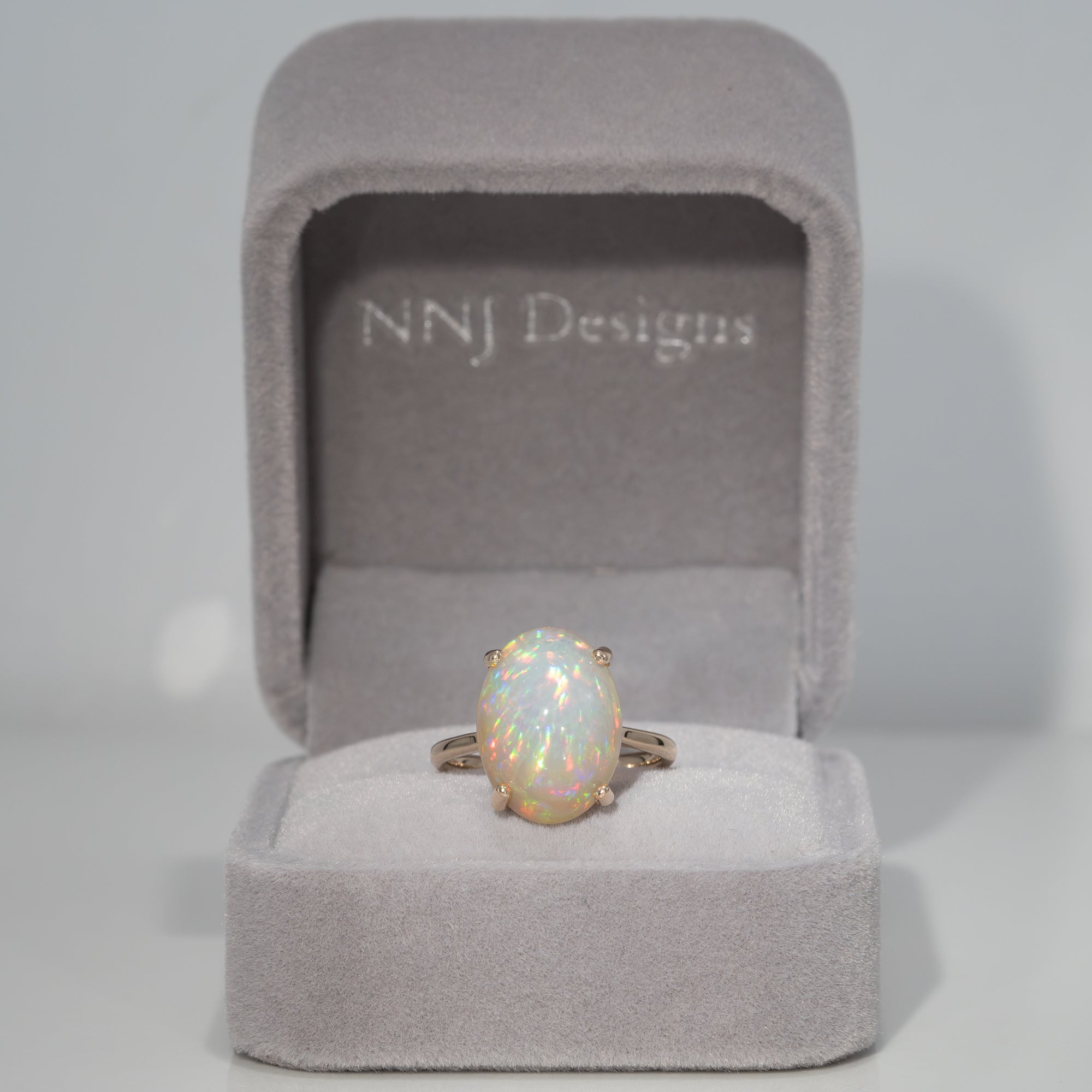 14K yellow gold ethiopian opal ring