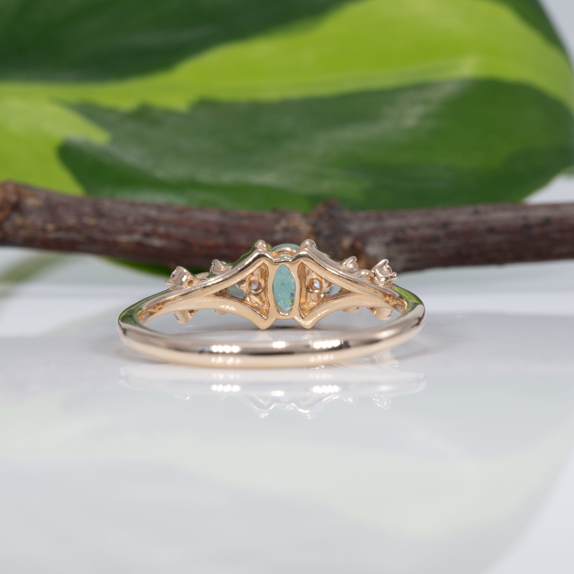 14K yellow gold paraiba tourmaline ring
