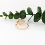 Dazzling Diamond Halo Ring Semi Mount in 14K Gold W Natural Round Diamond Accents | Oval Shape | Gemstone Ring Setting | Customizable