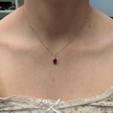 Ondine 14K Rose Gold Madagascar Ruby and Diamond Pendant | OV 9x7mm
