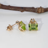 14K yellow gold peridot earrings