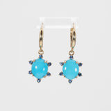 14K yellow gold sonoran turquoise earrings