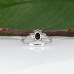 14K white gold purple spinel ring with diamond accents