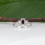 14K white gold purple spinel ring with diamond accents