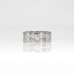 14K white gold men's lab grown diamond wedding band