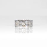 14K white gold men's lab grown diamond wedding band