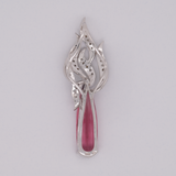 3.2Ct Pink Tourmaline Pendant with Earth Mined Diamond Accents in Solid 18K Gold, 22x6mm - Elegant and Timeless Design