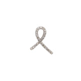 Ribbon Pendant with Natural Diamonds: Solid 14K White Gold  - Elegant Fine Jewelry Necklace