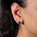 14K white gold ceylon blue sapphire earrings