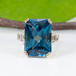 14K yellow gold london blue topaz ring