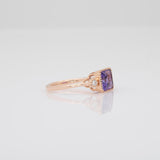 2.4Ct Amethyst Ring with Earth Mined Diamond Accents in Solid 14K Gold – Oval 9x7mm Fine Jewelry