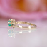 Daniela | Colombian Emerald Heart Estate Ring in Solid 10K Yellow Gold – Heart, 6×5.5mm – Romantic Green