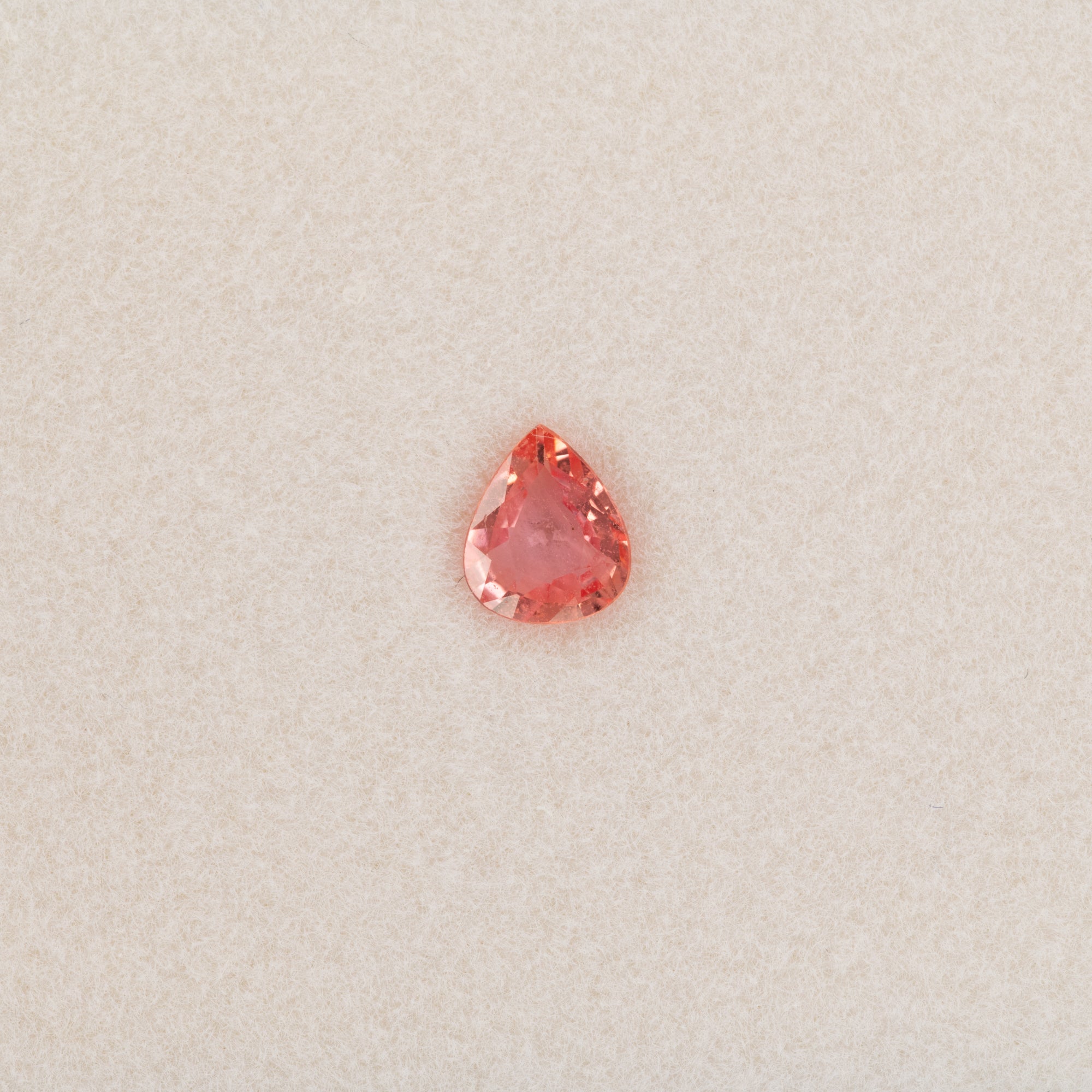 0.45 carat natural padparadscha sapphire, pear 5.6x4.7mm pink-orange loose gemstone