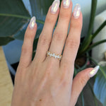 14K yellow gold pear lab grown diamond band