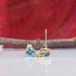 14K yellow gold aquamarine earrings
