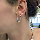 Estate 14K Solid White Gold Hoop Earrings | 23x18mm