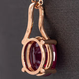 Ondine 14K Rose Gold Madagascar Ruby and Diamond Pendant | OV 9x7mm