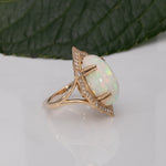 14K yellow gold ethiopian opal ring