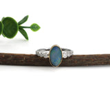 Jigisha 14K White and Yellow Gold Boulder Opal Diamond Accents Ring | 11x7mm
