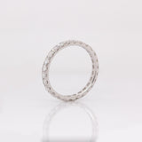 Lab Created Diamonds Band Ring in solid 14k White Gold
