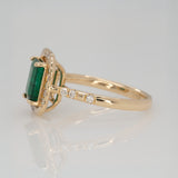 Jimin 1.6ct AAA  Zambian Emerald Ring with Natural Diamond Accents in Solid 14K Gold – Elegant Fine Jewelry Statement Gift for Her