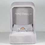 14K white & rose gold imperial topaz ring with diamond accents