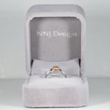 14K white & rose gold imperial topaz ring with diamond accents
