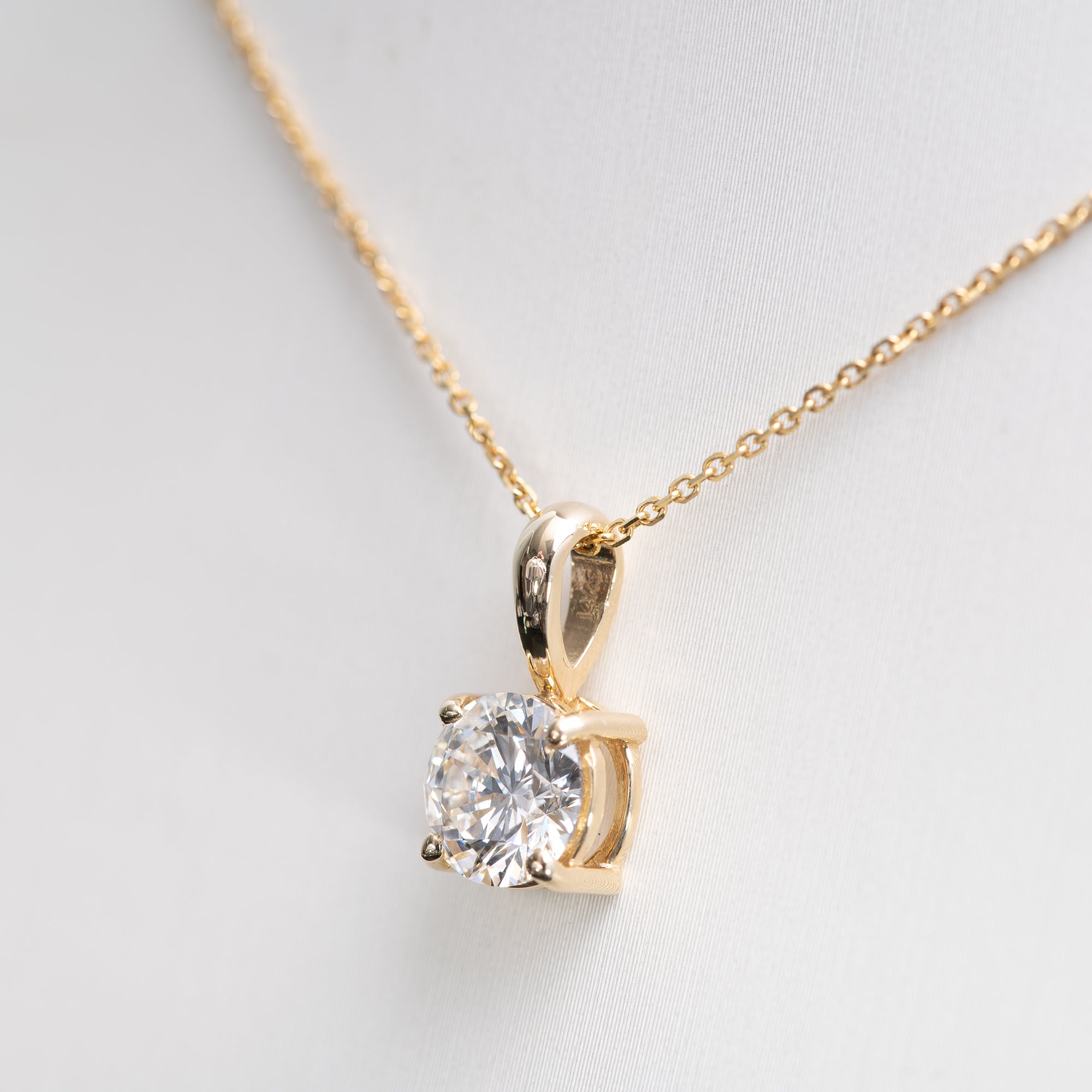 14K Yellow Gold Lab Grown Diamond Pendant