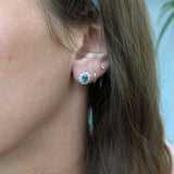 Katie 14K White Gold Alexandrite and Diamond Accents Earrings | Oval 5x4mm