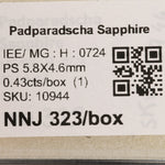 0.43 carat natural padparadscha sapphire pear 5.8x4.6mm loose gemstone – view 2