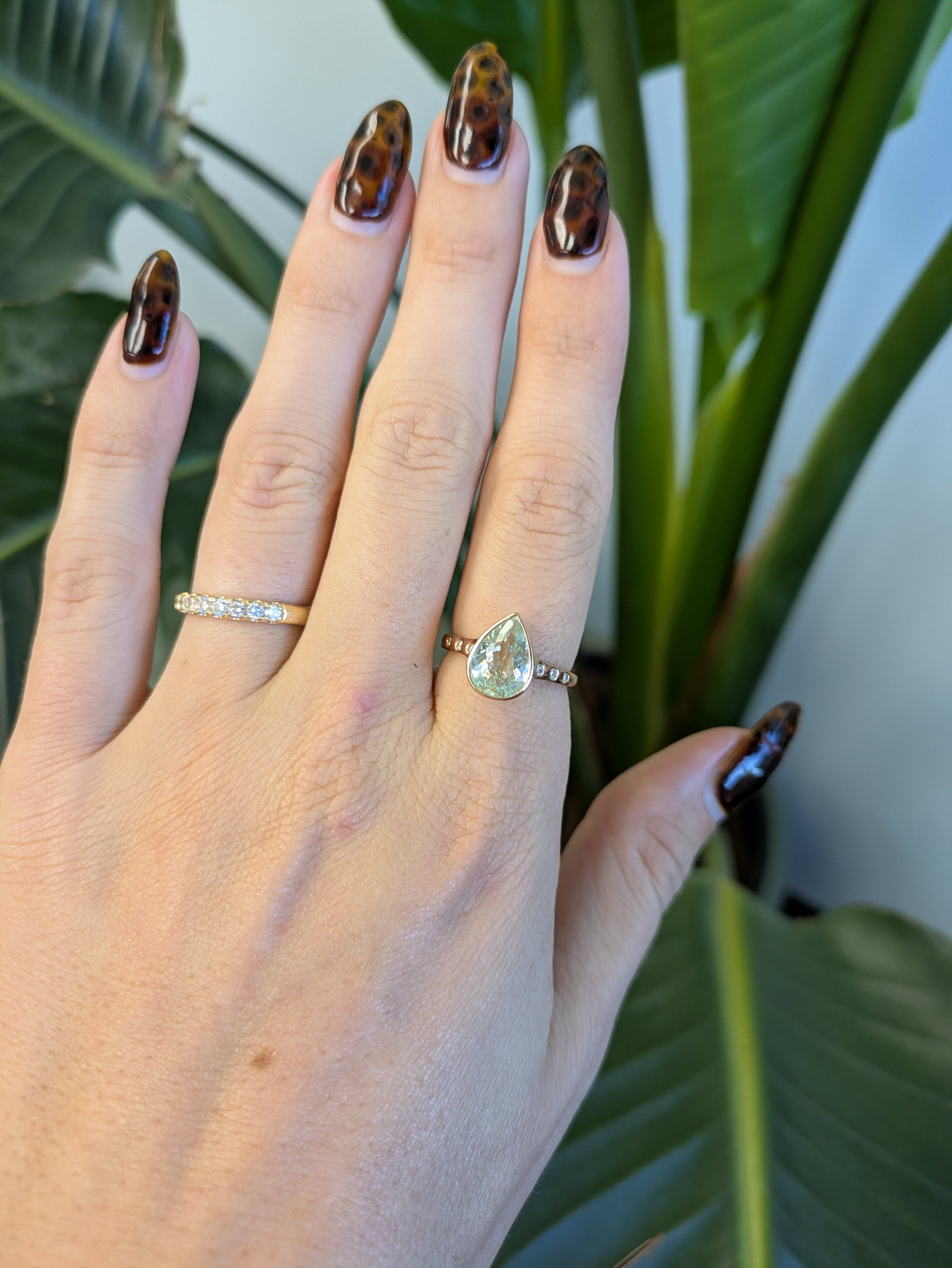 14K rose gold paraiba tourmaline ring