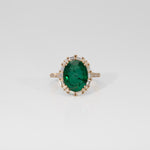 14K yellow gold emerald ring