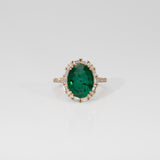 14K yellow gold emerald ring