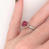 1.7ct Stunning Red Ruby Diamond Halo Ring in 14K Gold – Elegant Fine Jewelry