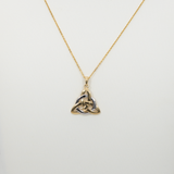 Triquetra Estate Pendant Necklace in Solid 14K Gold - Timeless Celtic Trinity Knot Fine Jewelry Symbol of Unity and Eternity